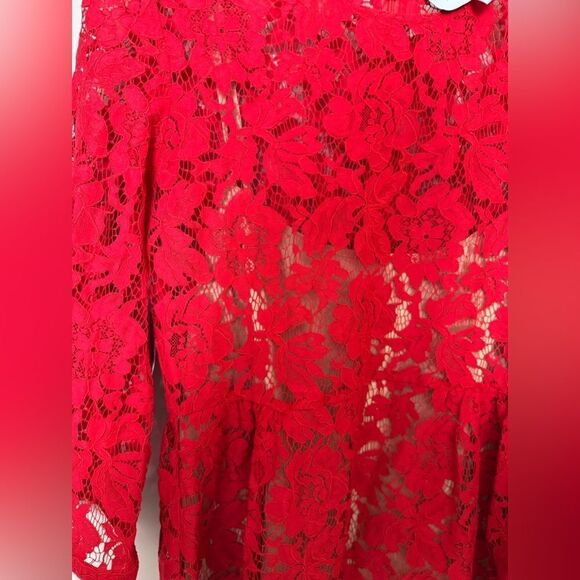 Anthropologie MARE MARE Red Persephone Lace Mini Dress Size Small New w/Tags NWT - Picture 4 of 5